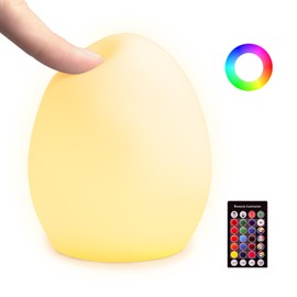 OEDOC OEDOC Baby Night Light, Rechargeable Egg Nightlight for Baby Nursery, Cute Silicone Night Light with Remote, 16 Colors RGB Timer, Portable Egg Lamp for Nursery and Kids Room