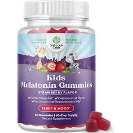 Natures Craft Gomitas de melatonina para apoyo al sueño de los niños, gomitas de melatonina para niños sin complicaciones para apoyar el estado de áni