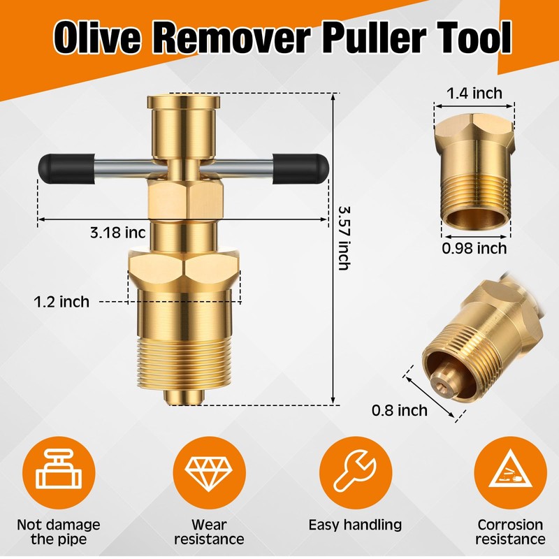 Lanties 4 Pcs Angle Stop Wrench Kit Plumbing Tool, Olive