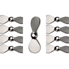 20pcs Charcoal Black Stainless Steel Propeller Blades for Topwater Fishing Lures Plug Components Chopper Prop,Propellers and Boat Engine Parts