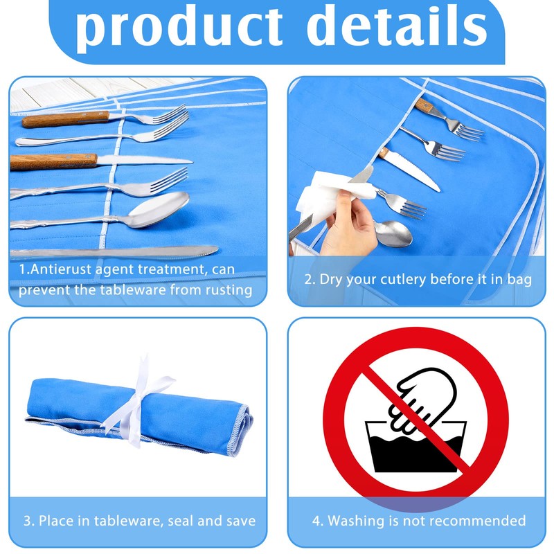 Weewooday Silver Storage Bags Anti Tarnish Silver Protector Bags Blue