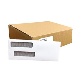 2,500 Double Window Self Seal Security Business Mailing Envelopes - For Computer Check Paper and QuickBooks - Safe Envelope with Tamper Evident, Security Tint, Peel and Seal Strip #8 (8801)