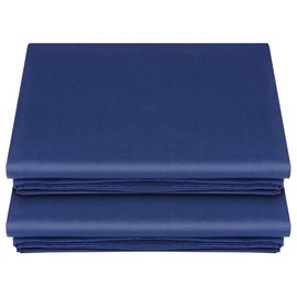 Lirex 2-Pack Full Size Flat Sheet Set, Ultra-Soft Brushed 1800 Microfiber, Breathable & Wrinkle-Free, Machine Washable (Navy Blue)
