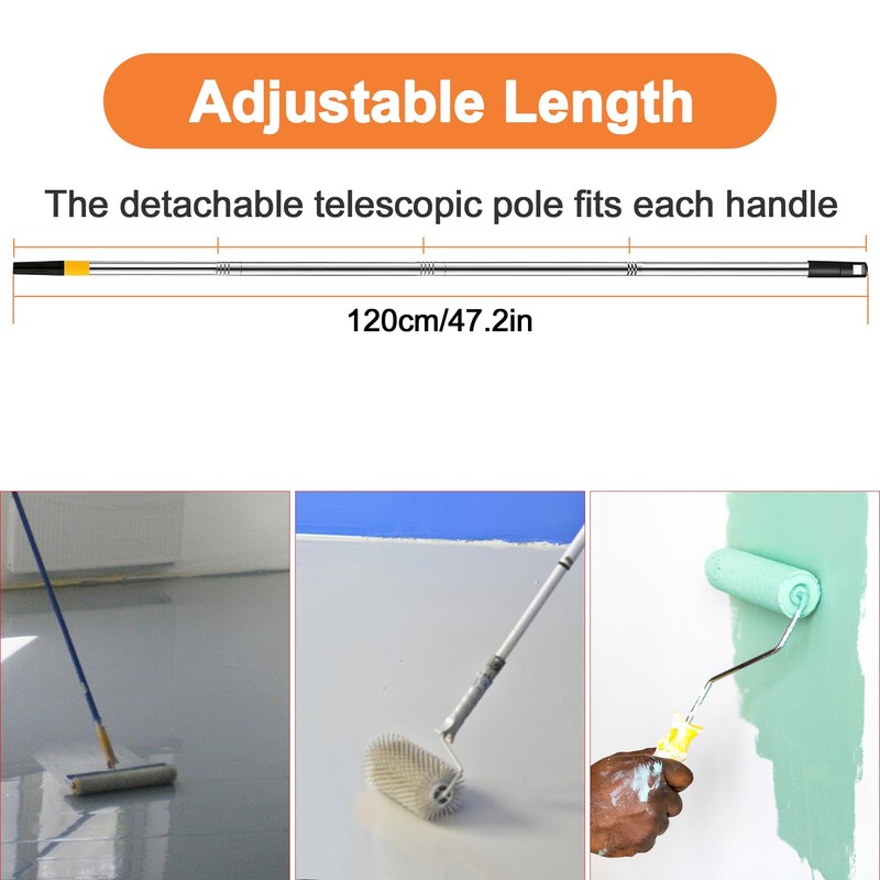 BERXOL Self Leveling Cement Tool kit, Spiked Roller with Extension