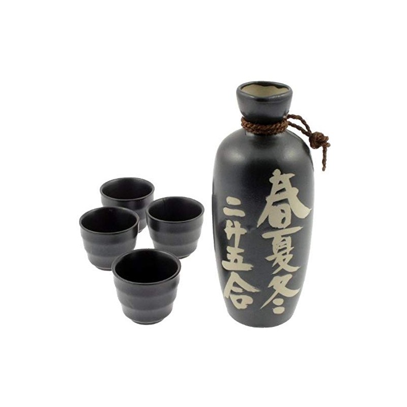 Kotobuki MV TRADING Juego de sake Akinai con caligrafía japonesa