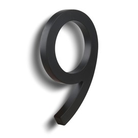 HASWARE 6 Inch Stylish ABS House Numbers - Black Sleek Design - Durable and Easy to Install (Black, 9)