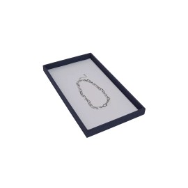 SSWBasics Large - Slate Blue Faux Suede Jewelry Tray