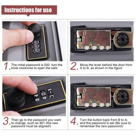 Safe Box, Safe Lock Box Large Capacity Mini Cash Box Portable for Documents Jewelry and Other Valuable Individual Items for Saving Coins Bank Cards, ID Cards