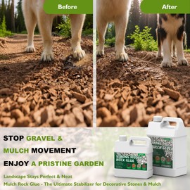 Mulch Glue for Landscaping, 135 oz Pet-Safe Binder Spray, Covers 400 sq ft