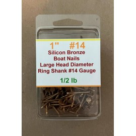 Clendenin 1" #14 ga Silicon Bronze Boat Nails Ring Shank, 1/2 lb      ***MADE IN USA***