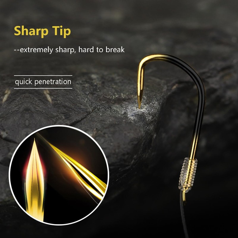 AMHDV Small Barbless Fishing Hook with Line, Tiny Fish Hooks