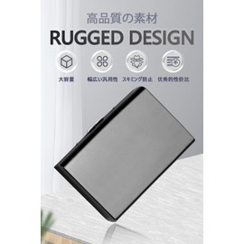 VEAGIA Card Case, Skimming Prevention, Card Case, Stainless Steel, 6 Slots Extended Edition, Men's & Women's, Anti-Magnetic, Thin, Large Capacity, Lightweight, Black