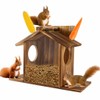Squirrel Feeder House, Wooden Squirrel Feeder Box Garden Ornaments Squirrel