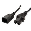VALUE Power Cable IEC320/C14 Male to C15 Female, Black, 1.8