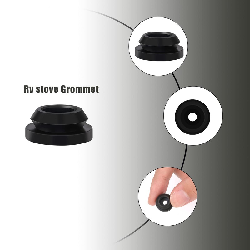 AIEX 12 Pcs RV Stove Top Grommets, Black Furnace Grommet