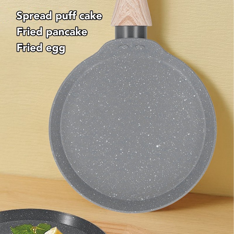 Frying Pan Wood Handle Aluminum Alloy Cooking Skillet Fast Heating