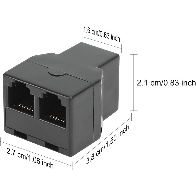 Uvital RJ12 6P6C 3 Female Telephone Line Splitters, Phone Jack