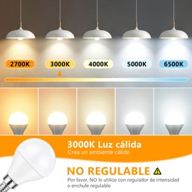 Sunsign Bombillas LED E12 para ventilador de techo, equivalentes a 60 W, luz cálida 3000 K, 600 LM CRI 85+, bombillas candelabro de casquillo pequeño, 6 W no regulables, paquete de 6