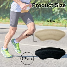 Bliceon 6 Pairs Heel Cushion Pads, Anti-Slip Heel Cushions, Heel Protectors, Heel Grips for Ladies Shoes, Heel Protectors for Women Men Fit and Comfort Heel Blister Protectors - Black and Skin Color