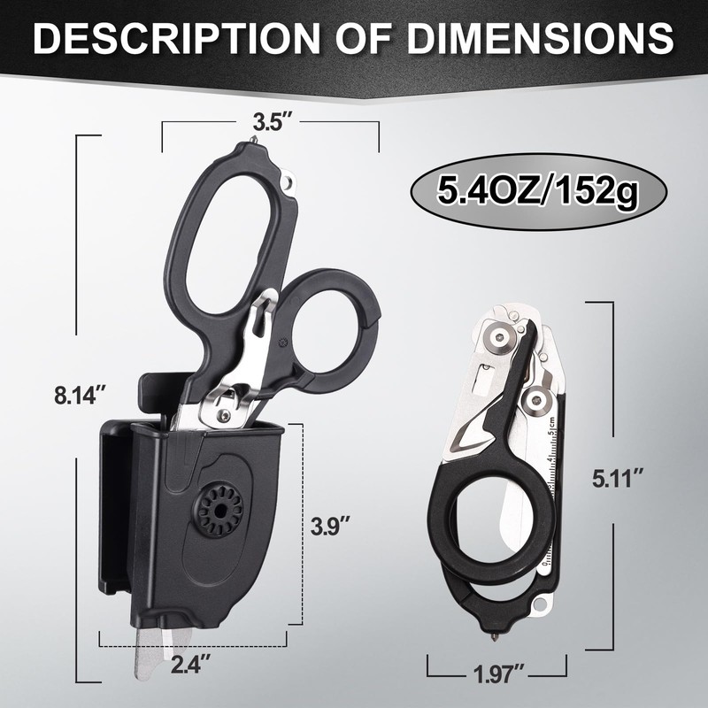 Trauma Shears 6 in1,Outdoor Camping Tools,Trauma Shears Foldable,Emergency Shears,Multi-function Shears,with