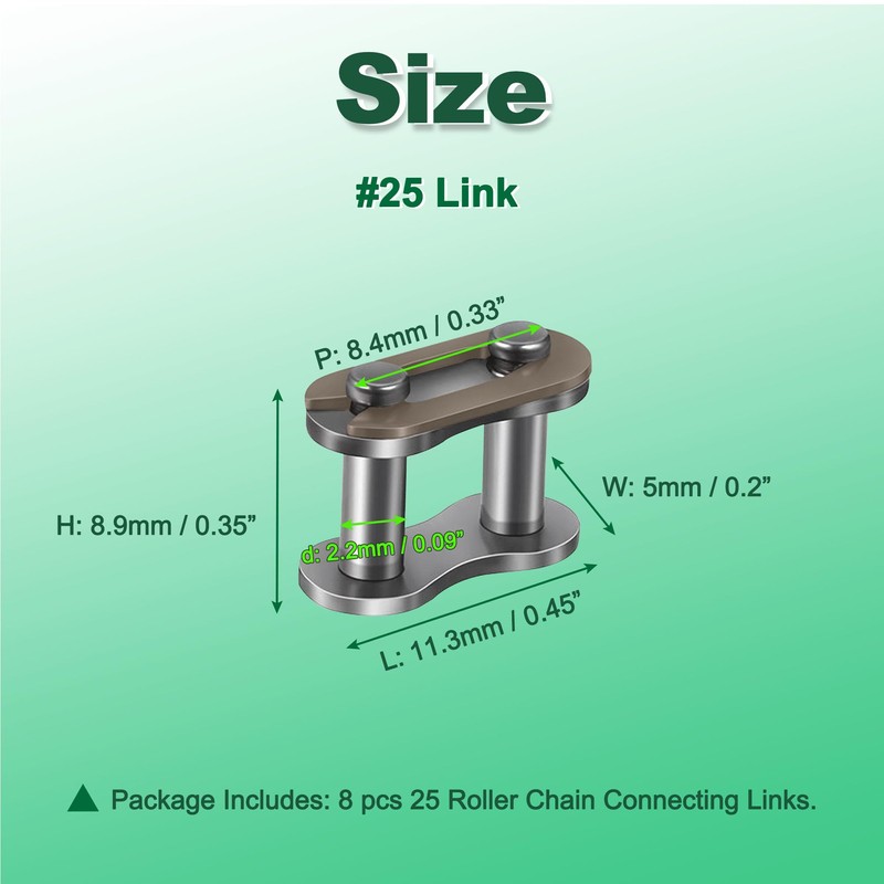 CQSPMOTO 8pcs #25 Chain Master Link Roller Master Connector Steel