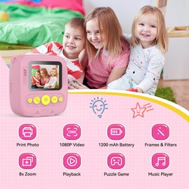 RADEKLY Instant Print Camera for Kids, 1080P HD Kids Digital Cameras Instant Print Photos with 32GB SD Card, Christmas Birthday Gifts for 3 4 5 6 7 8 9 10 11 12 Year Old Girls Boys