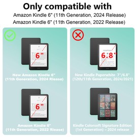 Kindle 6 Inch Case for 6" Kindle (11th Generation, 2024/2022),Vintage Brown