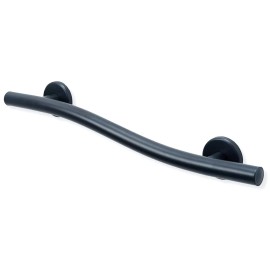 Grab Bar Specialists Wave Shower Grab Bar Smooth Grip in Matte Black Finish | Holds Upto 400 lb - 24" Right Hand
