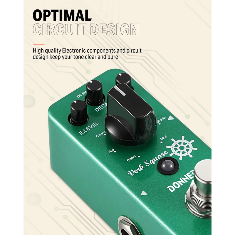 Donner Reverb Effector 7 Modes Modulation Verb Square