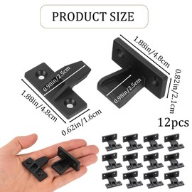 12PCS Bath Panel Clips, Kitchen Plinth Clips for Cabinet Panels, Kick Board Clips, Kitchen Cabinets,Secure Push Fit Fasteners for Furniture, Wardrobe, Bath Panel Installation(Black)