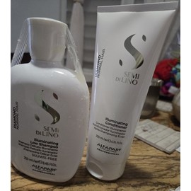 Champú iluminador Alfaparf semillas de lino diamante 8,45 oz y acondicionador 6,76 oz