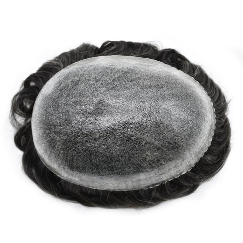 Mens Toupee Human Hair Real Human Hair Replcement System Full