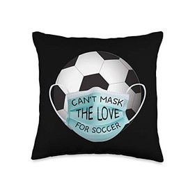 Soccer Love Ball Face Mask Saying Cool Sports Lovers Gifts Throw Pillow