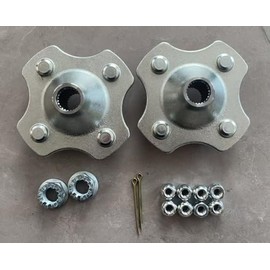 2PCS Rear Left Right Wheel Hubs 42410-HM5-930 with 10 Nuts Replacement for 1993-2000 Honda Fourtrax 300 TRX300 2X4, TRX300FW 4X4 ATV