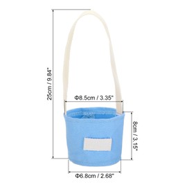 PATIKIL Coffee Cup Sleeve with Strap, 3 Pcs Water Bottle Holder with Straw Holder, Reusable Canvas Portable Water Bottle Carrier for Water Bottle, Coffee for Hiking, Biking, Sky Blue