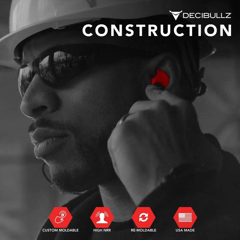 Decibullz - Custom Molded Earplugs, 31dB Highest NRR, Comfortable Hearing