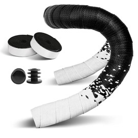 DINTSTYLE 2pcs Bicycle Bar Tape, Bike Handlebar Tape, Road Bicycle Handlebar Tape, Cycling Grip Tape, Soft Comfortable, Effortless Installation System, Wear Resistant, Black