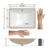 Mocoloo Undermount Bathroom Sink 18 x 14 Inch Rectangle Porcelain