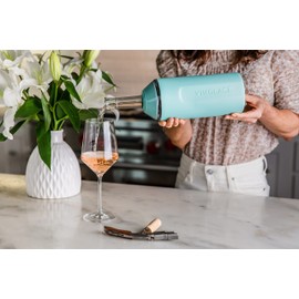 Vinglacé Wine Bottle Chiller- Portable Champagne Insulator- Stainless Steel Wine Cooler Sleeve - Keeps Wine Cold (Sea Glass)