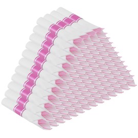 Pink Pre-Rolled Cutlery Sets 100 Pack - Heavy Duty Plastic Silverware, Wrapped Disposable Silverware & Napkins for Weddings, Parties, Events (100 sets)