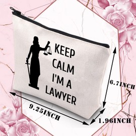 PLITI Lawyer Cosmetic Bag Libra of Justice Gift Lawyer Gift Keep Calm I'm A Lawyer Makeup Bag, Keep Calm Lawyeru