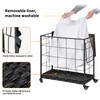 Laundry Hamper with Heavy Duty Caster Wheels; 3 Sections Clothes