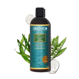 Aleavia Body Cleanse – Organic & All-Natural Prebiotic Body Wash with Raw Honey – Green Tea Honeysuckle Scent – 16 Oz.