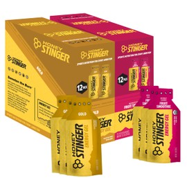 Honey Stinger Honey Stinger Energy Gel Variety Pack | 12 Packs Each of Gold and Organic Fruit Smoothie | Gluten Free & Caffeine Free | Sports Nutrition for Home & Gym, Pre and Mid Workout