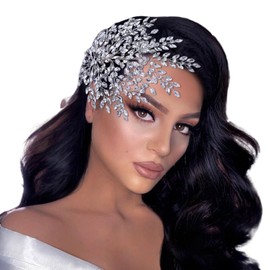 TRiXY Wedding Headband Bridal Hair Pieces Rhinestone Hair Accessories for Brides and Bridesmaids Party Headpieces for Women Silver HP438