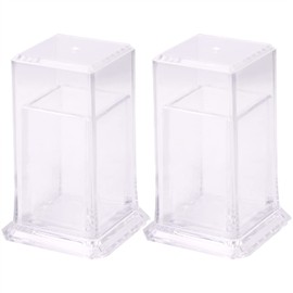 ONLYKXY 2pcs Acrylic Toothpick Box 5x5x7.5CM/1.9x1.9x２.９inch Rectangle Shape Clear Toothpick Holder With Cap For Home Kitchen Storage Gadgets Creative Portable Toothpick Box Decorative Glass（Clear）