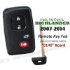 KeylessAutoParts HYQ14AAB for Toyota Highlander 2007-2014 Keyless Remote Smart Key