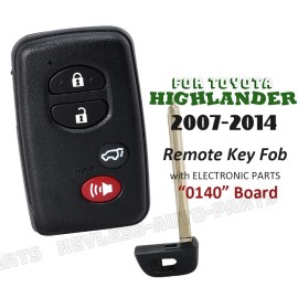 KeylessAutoParts HYQ14AAB for Toyota Highlander 2007-2014 Keyless Remote Smart Key Fob -0140