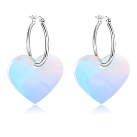 KATOCHUG Lover Heart Earrings for Women 925 Silver Post Trendy Earrings Acrylic Dangle Drop Earrings TS Tour Concert Gifts for Fans (ST hanging ring)