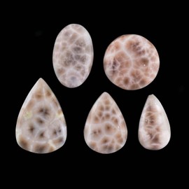 Pink Larimar Stone, Natural Gemstones and Crystals Cabochon Lot, DIY Jewelry Making Loose Gemstones, Chakra Healing Crystals, Wire Wrapping Cabochons, Pack of 5